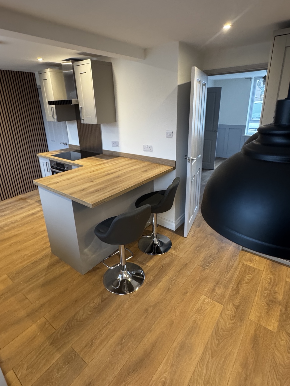 Completed kitchen and dining area